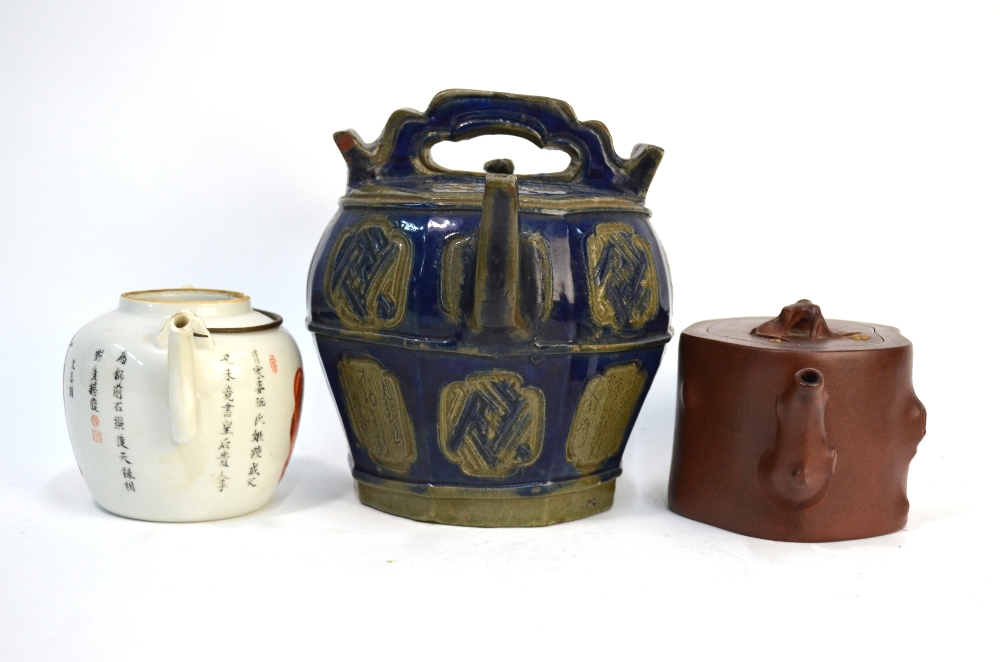 Three Asian ceramic teapots, - Image 2 of 8