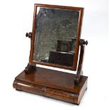A Victorian mahogany toilet platform mirror with two drawers