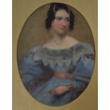 Manner of George Hayter - 'Jane Digby, Lady Ellensbrough', oil on canvas, 41 x 31 cm,