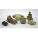 Six various hard stones, comprising: a Mughal-style,
