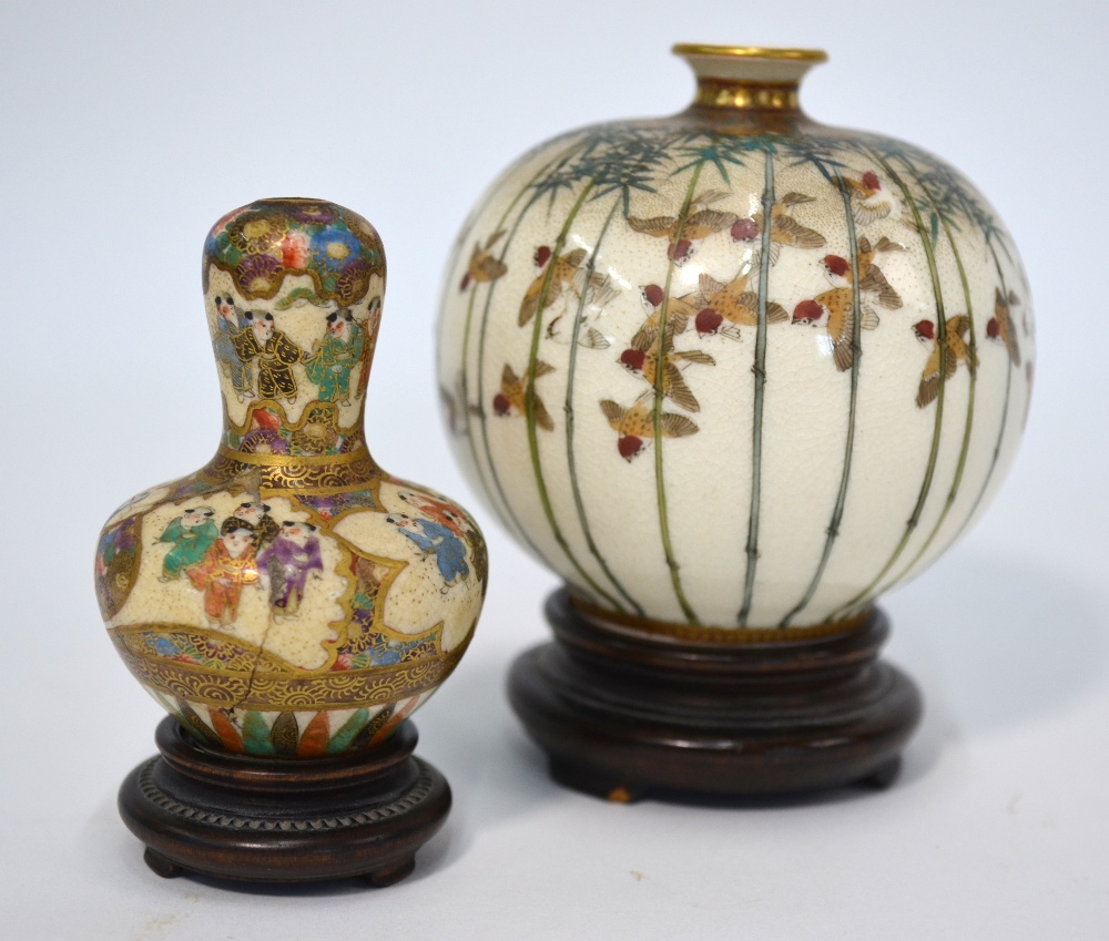 Two small Japanese vases by Kinkozan,