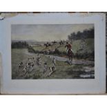 A folio of various engravings and etchings including hunting, topographical,