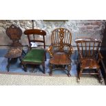 Four assorted 19th century and later children's chair;