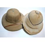 A cream pith helmet stamped 'detachable and self-conforming royal letters patent no.