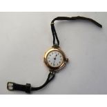 A lady's vintage Swiss 9ct gold wristwatch London import 1911,