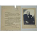 A signed letter from Winston Churchill,