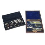 A good 19th century mahogany cased set of drawing instruments,