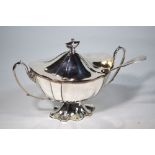 A 19th century Adam revival plated on copper soup tureen and cover,