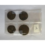 Edward III, half groat, F to/w three Edward I (probably) pennies,