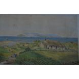 Irish school - 'Lambay from Malahide', watercolour, inscribed and dated 1866 lower right,