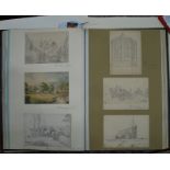 An Victorian album of various accomplished topographical watercolours and pencil sketches including