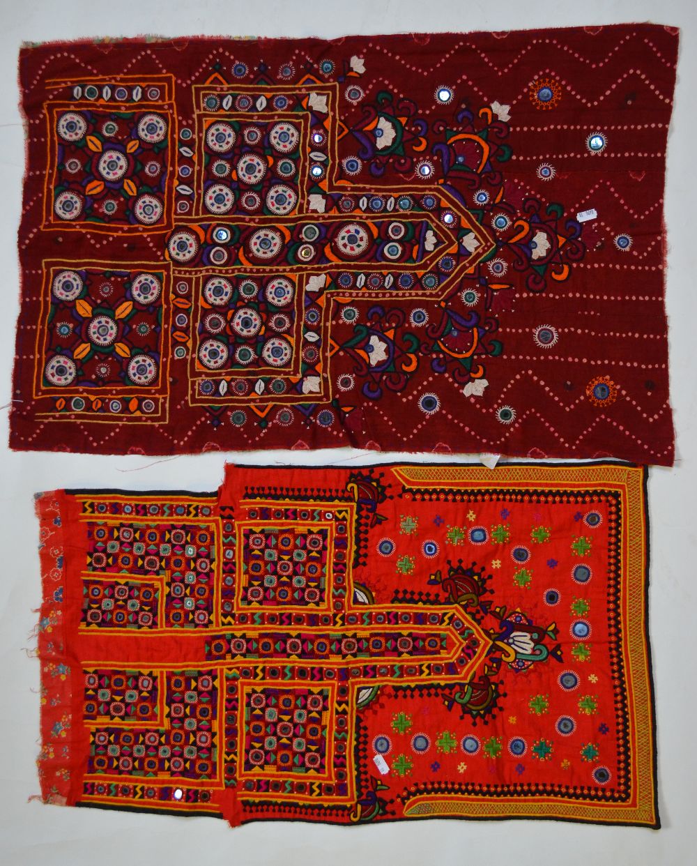 A quantity of Asian textiles, comprising: six various Shisha/Abhala Bharat decorated fabrics, - Image 2 of 5