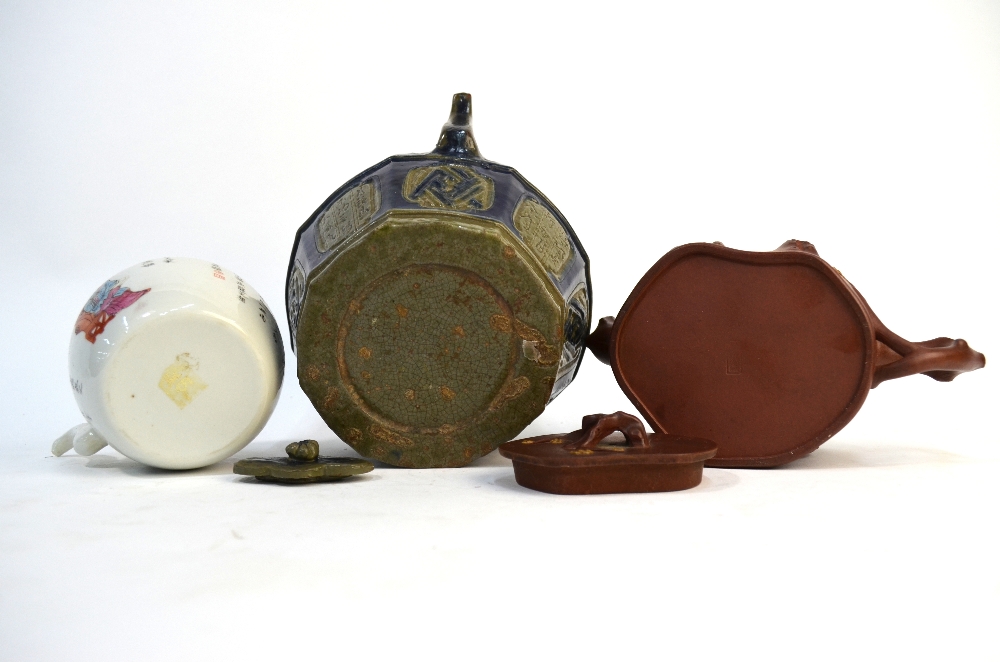 Three Asian ceramic teapots, - Image 7 of 8