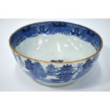 A late 18th century/early 19th century English pearlware blue and white bowl,