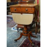 A Regency burr walnut work table,