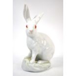 Herend Porcelain large model of an albino hare, printed and impressed marks and nos.