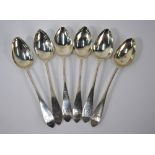 A set of six George III Scottish silver dessert spoons,