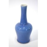 A Clair-de-lune/Yueh-pai style, Chinese monochrome bottle vase with oviform shoulders; 20cm high,