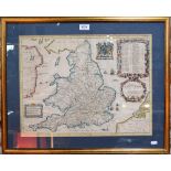 An 18th century map engraving by John Oglsby (sic), England,