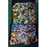 Collection of vintage and later bead necklaces,