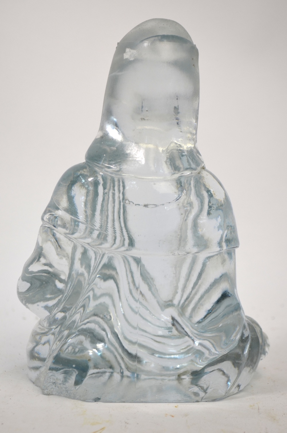 A Chinese translucent glass or crystal figure of Guanyin, - Image 5 of 9