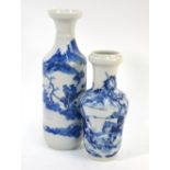 Two Chinese blue and white vases,