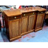 A Victorian mahogany inverted breakfront cabinet,