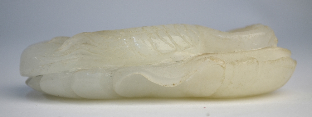 A Chinese green jade of whitish hue, carved as a Cormorant, - Image 4 of 6