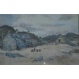 W H Dixon - 'Barmouth', coastal cottage, watercolour,