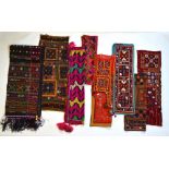 A quantity of Asian textiles, comprising: six various Shisha/Abhala Bharat decorated fabrics,