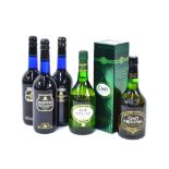 Three 75 cl bottles of Harveys Bristol Cream original Superior Sherry to/w three 75 cl bottles of