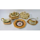 Two 19th century Coalport rectangular sugar boxes and covers,