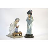 Two Lladro Japanese figures, 27 cm & 19.