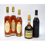 Three 70 cl bottles of Chateau de Montifaud Fine Petite Champagne Cognac to/w single bottle of