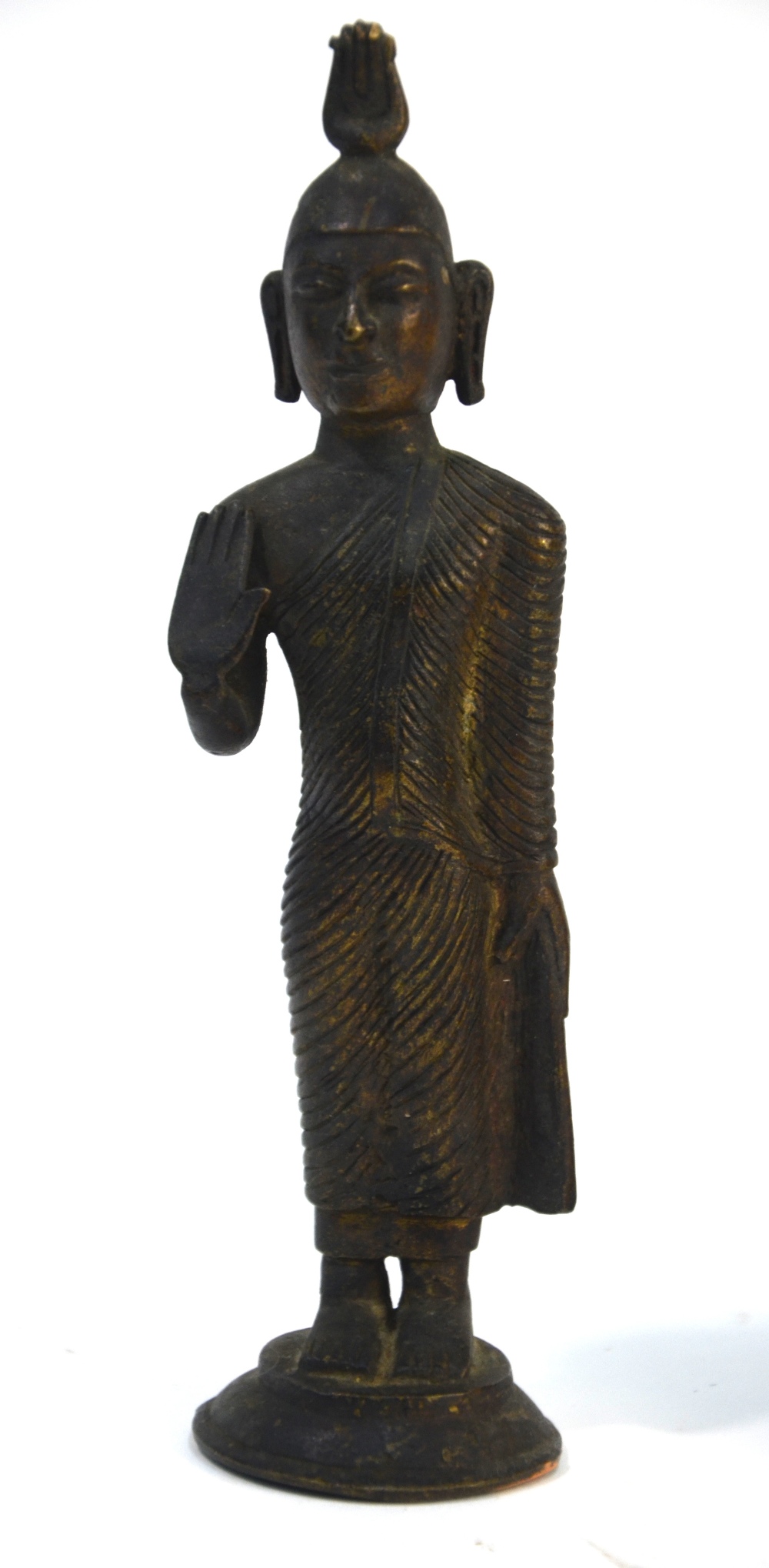 Three Asian metal sculpture, comprising: a standing figure of Krishna, playing the Divine Flute, - Image 4 of 7