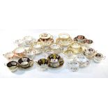 19th century Staffordshire china comprising nine sets of trios and two pairs of breakfast cups and