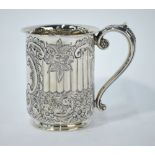 A late Victorian silver Christening mug,