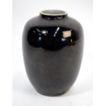 A Mirror-black/Wu Chin style, Chinese monochrome vase, 17.