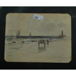 J Maris - A pair of coastal sketches, watercolour, both signed and inscribed,