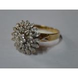 A single stone old cut diamond ring having three eight-cut diamonds on each shoulder,