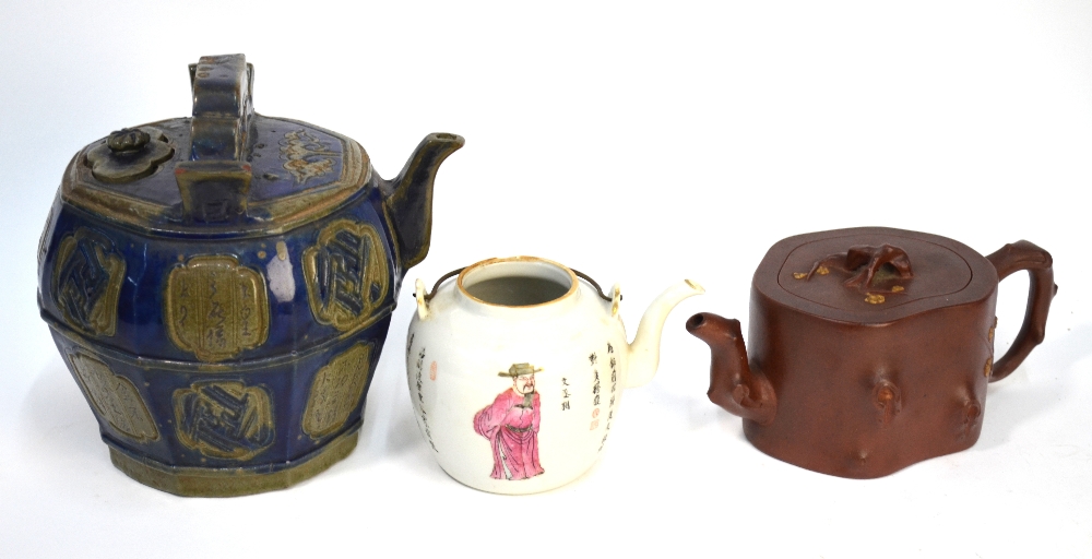 Three Asian ceramic teapots,