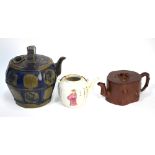 Three Asian ceramic teapots,
