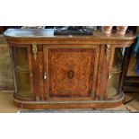 A Victorian figured walnut and yew gilt