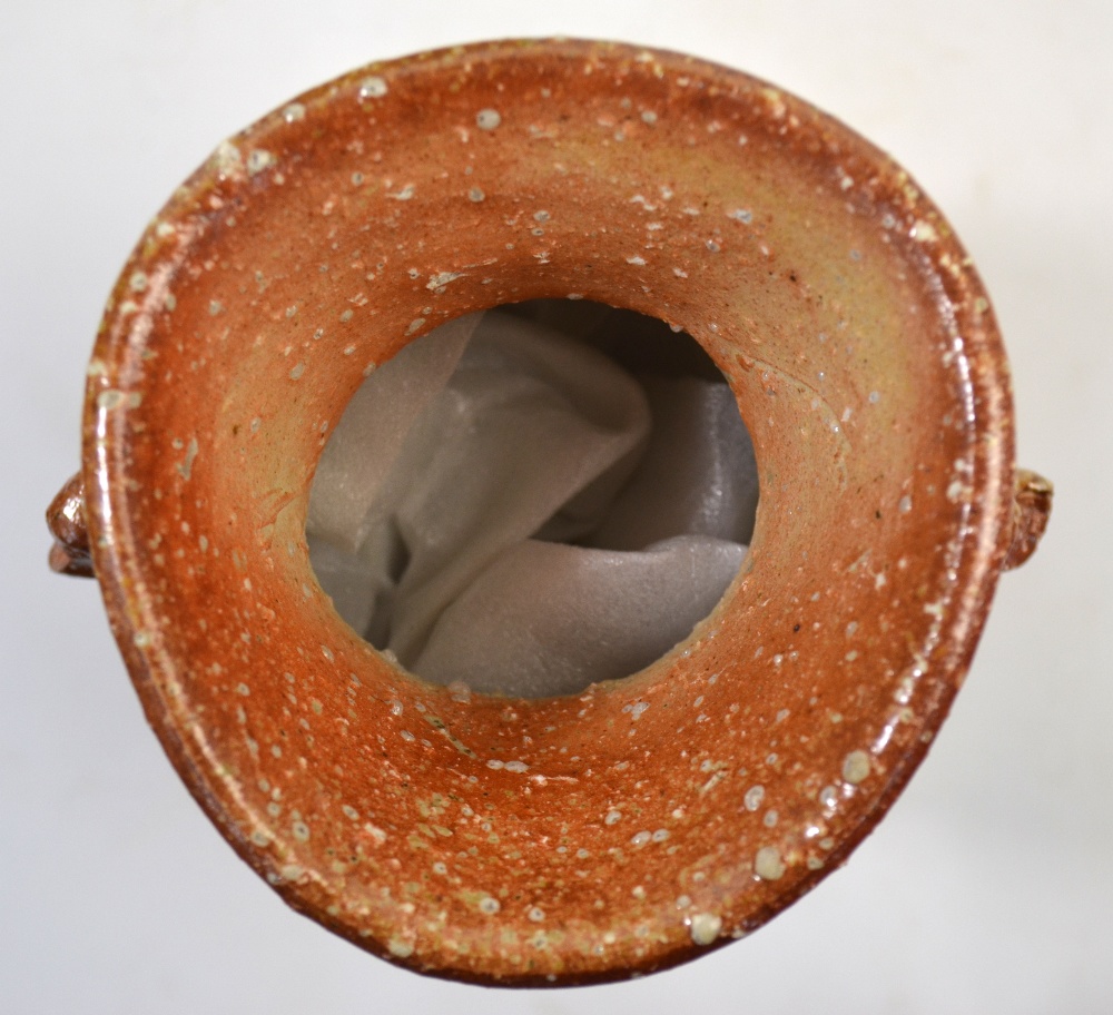 A Japanese Shigaraki-yaki vase with irre - Image 8 of 9