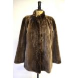 A Musi dark grey sheared beaver jacket w