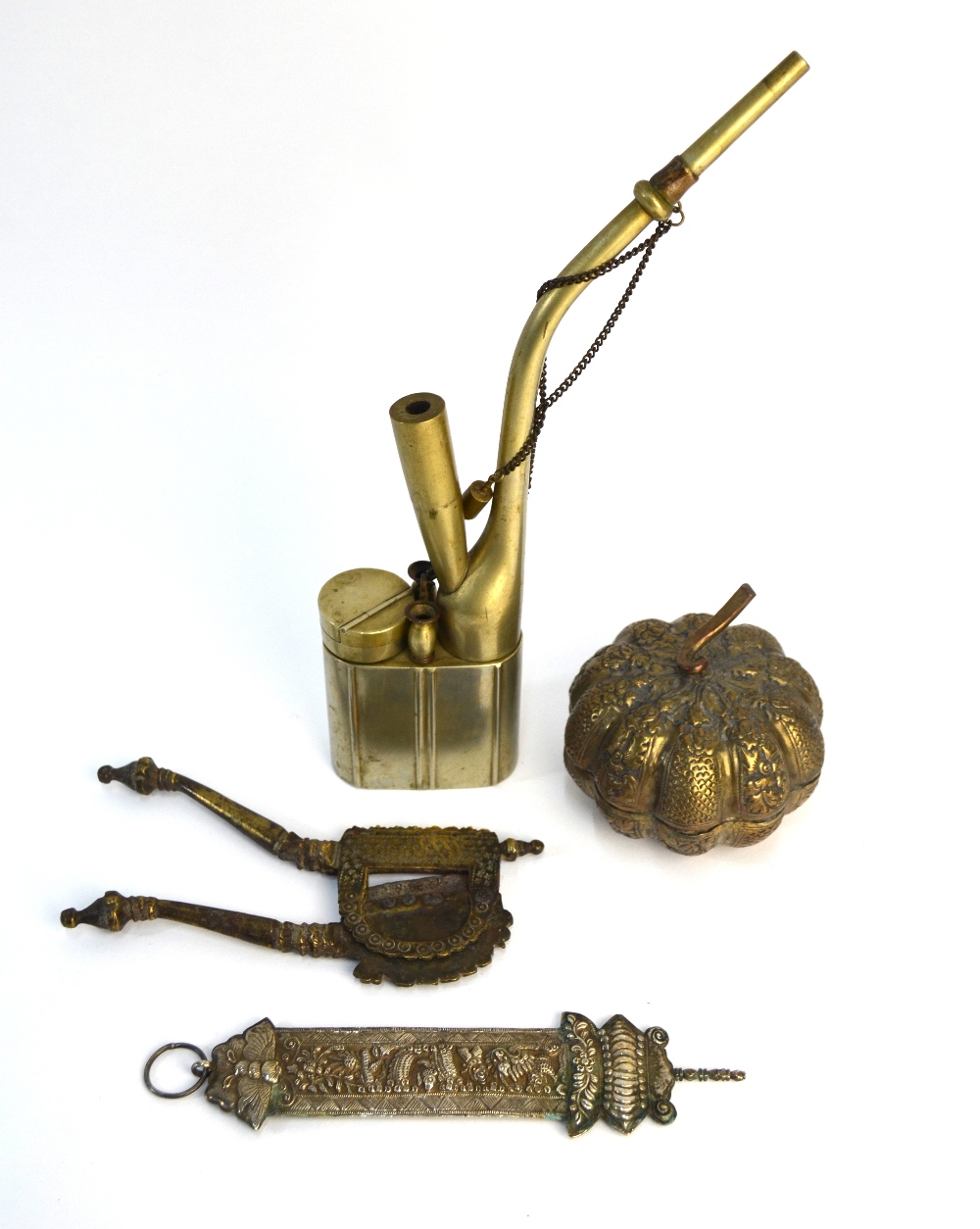 Four items of Asian metalwork, comprisin