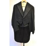 A gentleman's vintage tailcoat, to/w a v