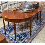 A George III mahogany D-end dining table,