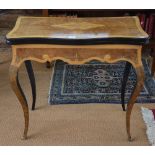 An 18th century Italian style marquetry inlaid satinwood and walnut card table,