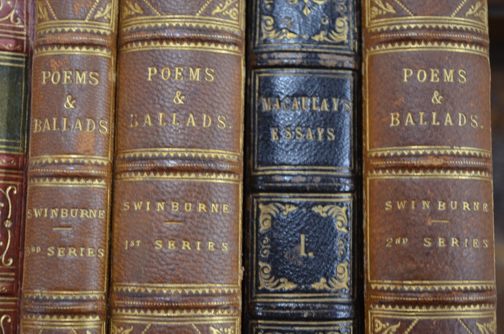 A selection of mostly 19th century gilt tooled leather-bound volumes - literature and poetry, - Image 5 of 6
